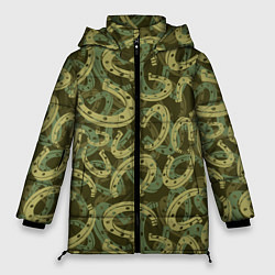 Куртка зимняя женская Подковы - камуфляж, цвет: 3D-светло-серый