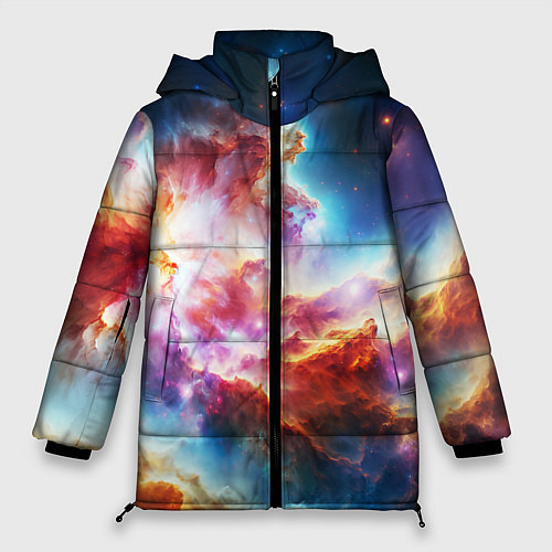 Женская зимняя куртка The cosmic nebula / 3D-Светло-серый – фото 1