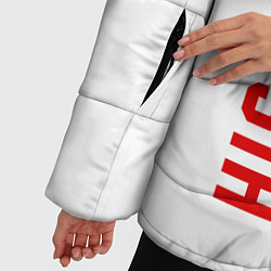 Куртка зимняя женская Россия три полоски на белом фоне, цвет: 3D-красный — фото 2