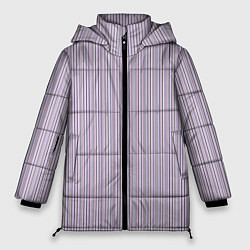 Куртка зимняя женская Тонкие полосы сиреневый, цвет: 3D-черный