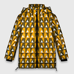 Куртка зимняя женская Узор из треугольников жёлтый, цвет: 3D-красный