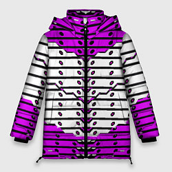 Женская зимняя куртка Фиолетово-белая техно броня