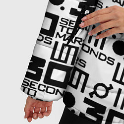Куртка зимняя женская Thirty Seconds to Mars pattern rock, цвет: 3D-черный — фото 2