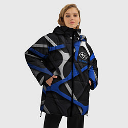 Куртка зимняя женская Subaru - 3D texture, цвет: 3D-черный — фото 2