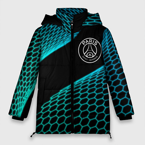 Женская зимняя куртка PSG football net / 3D-Черный – фото 1
