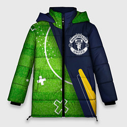 Куртка зимняя женская Manchester United football field, цвет: 3D-черный