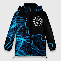 Куртка зимняя женская Blink 182 sound wave, цвет: 3D-черный