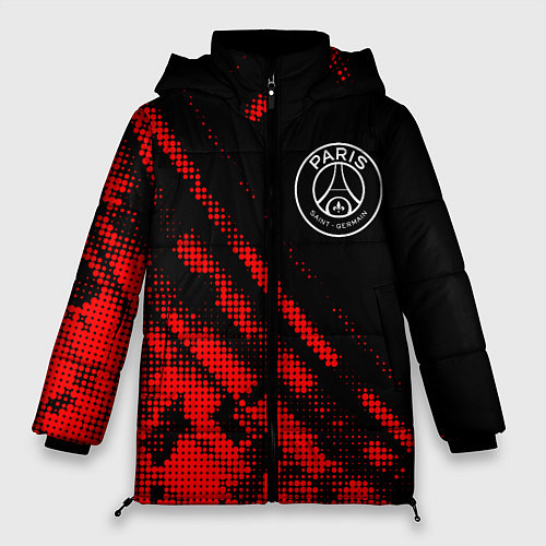 Женская зимняя куртка PSG sport grunge / 3D-Красный – фото 1