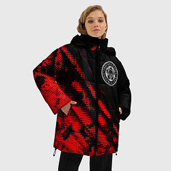 Куртка зимняя женская Leicester City sport grunge, цвет: 3D-красный — фото 2