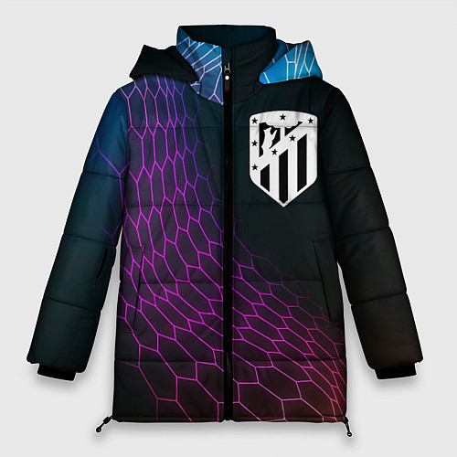 Женская зимняя куртка Atletico Madrid футбольная сетка / 3D-Черный – фото 1