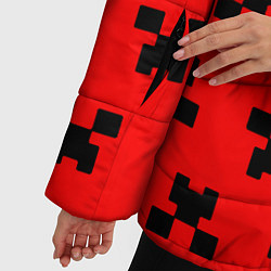 Куртка зимняя женская Minecraft creeper logo, цвет: 3D-черный — фото 2