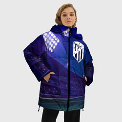 Куртка зимняя женская Atletico Madrid ночное поле, цвет: 3D-черный — фото 2