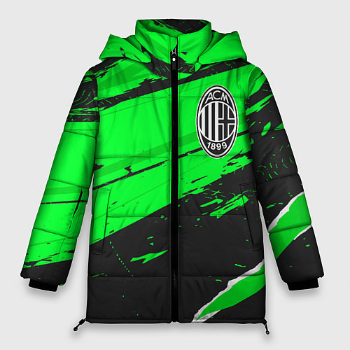 Женская зимняя куртка AC Milan sport green / 3D-Черный – фото 1