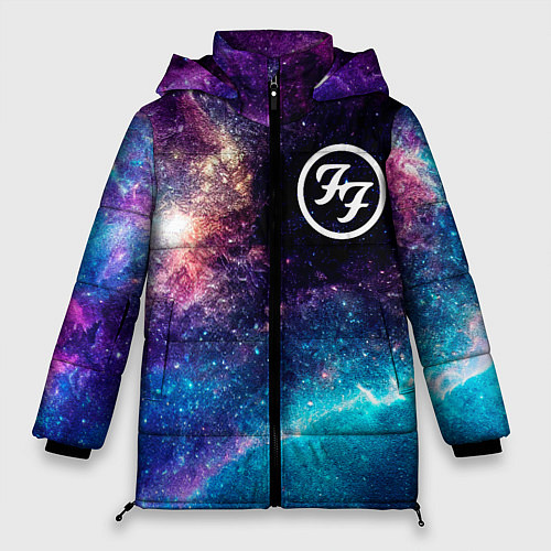 Женская зимняя куртка Foo Fighters space rock / 3D-Черный – фото 1