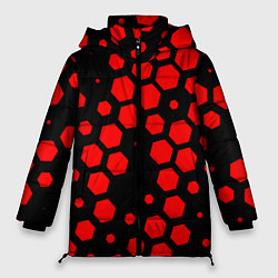 Куртка зимняя женская Красные соты броня, цвет: 3D-красный