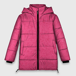 Куртка зимняя женская Текстура однотонный розовый Барби, цвет: 3D-черный