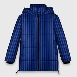 Женская зимняя куртка Синий в вертикальную полоску