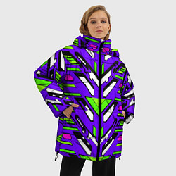 Куртка зимняя женская Техно броня фиолетово-зелёная, цвет: 3D-черный — фото 2