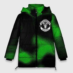 Куртка зимняя женская Manchester United sport halftone, цвет: 3D-черный