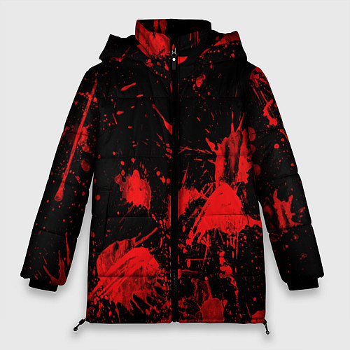 Женская зимняя куртка Брызги крови паттерн / 3D-Черный – фото 1