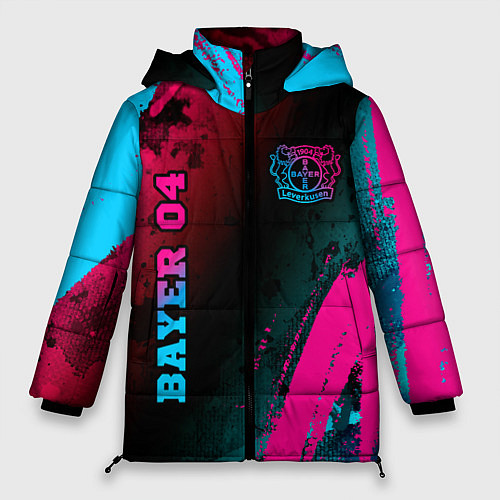 Женская зимняя куртка Bayer 04 - neon gradient вертикально / 3D-Черный – фото 1