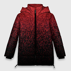 Куртка зимняя женская Градиент мозаика красно-чёрный, цвет: 3D-черный