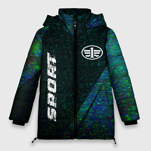 Женская зимняя куртка FAW sport glitch blue / 3D-Черный – фото 1