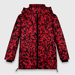 Женская зимняя куртка Тёмно-красный паттерн пятнистый