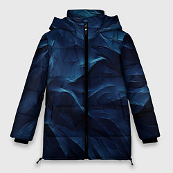 Женская зимняя куртка Синие глубокие абстрактные волны