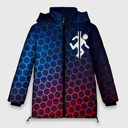 Куртка зимняя женская Portal неоновые соты, цвет: 3D-черный
