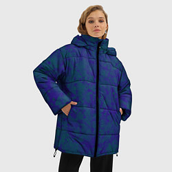 Куртка зимняя женская Камуфляж синий с зелеными пятнами, цвет: 3D-светло-серый — фото 2