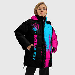 Куртка зимняя женская AEK Athens - neon gradient по-вертикали, цвет: 3D-черный — фото 2