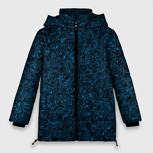 Женская зимняя куртка Тёмный синий текстура / 3D-Черный – фото 1