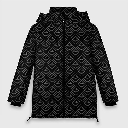 Женская зимняя куртка Японский черный орнамент / 3D-Черный – фото 1