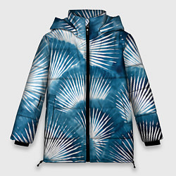 Куртка зимняя женская Японский шибори абстракция, цвет: 3D-черный