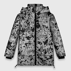 Женская зимняя куртка Чёрно-серый абстракция пятна