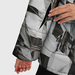 Куртка зимняя женская Черно белые кристалы, цвет: 3D-светло-серый — фото 2