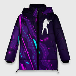 Куртка зимняя женская Counter Strike neon gaming, цвет: 3D-черный