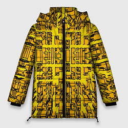 Женская зимняя куртка Жёлтые фигуры с эффектом рыбьего глаза