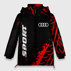 Куртка зимняя женская Audi red sport tires, цвет: 3D-черный