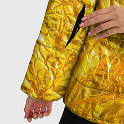 Куртка зимняя женская Текстура золотой мятой поверхности, цвет: 3D-красный — фото 2