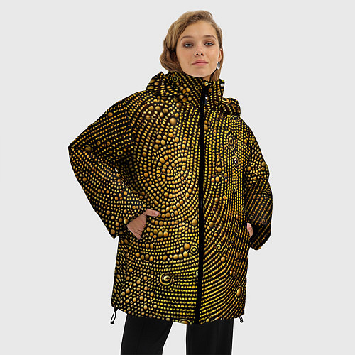 Женская зимняя куртка Золотые камушки / 3D-Светло-серый – фото 3