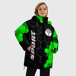 Куртка зимняя женская Daewoo green sport hexagon, цвет: 3D-черный — фото 2