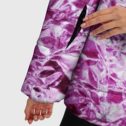 Куртка зимняя женская Сверкающая розовая фактура фольги, цвет: 3D-светло-серый — фото 2