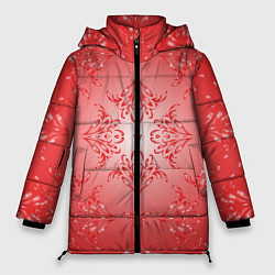 Женская зимняя куртка Красный симметричный узор