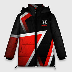 Куртка зимняя женская Honda - красные треугольники, цвет: 3D-черный