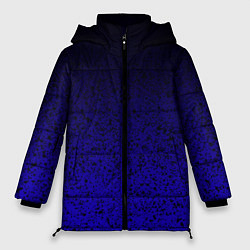 Куртка зимняя женская Градиент фиолетово-синий с кляксами, цвет: 3D-черный