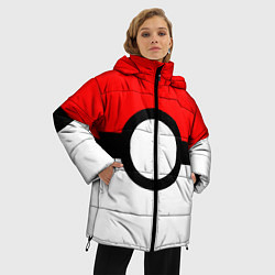 Куртка зимняя женская Pokeball texture, цвет: 3D-красный — фото 2