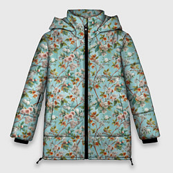 Женская зимняя куртка Паттерн цветочный из сирени