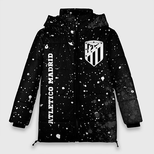 Женская зимняя куртка Atletico Madrid sport на темном фоне вертикально / 3D-Черный – фото 1